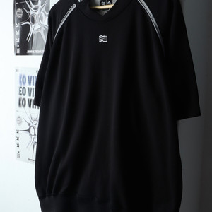 (L-XL) 아디다스 반팔 티셔츠 블랙 스웻 웜업
