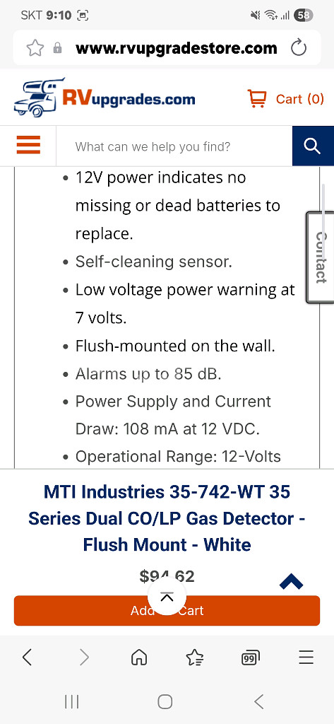 캠핑카 일산화탄소 프로판가스 감지기--4