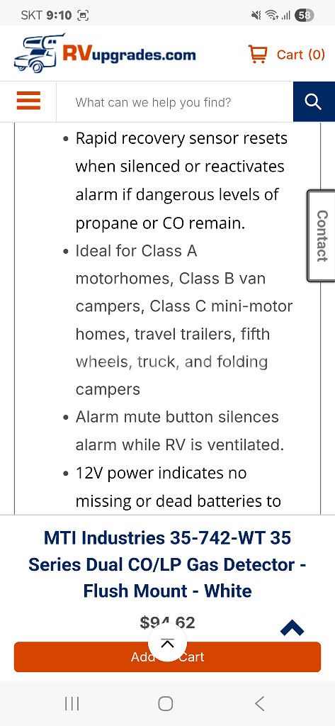 캠핑카 일산화탄소 프로판가스 감지기--5