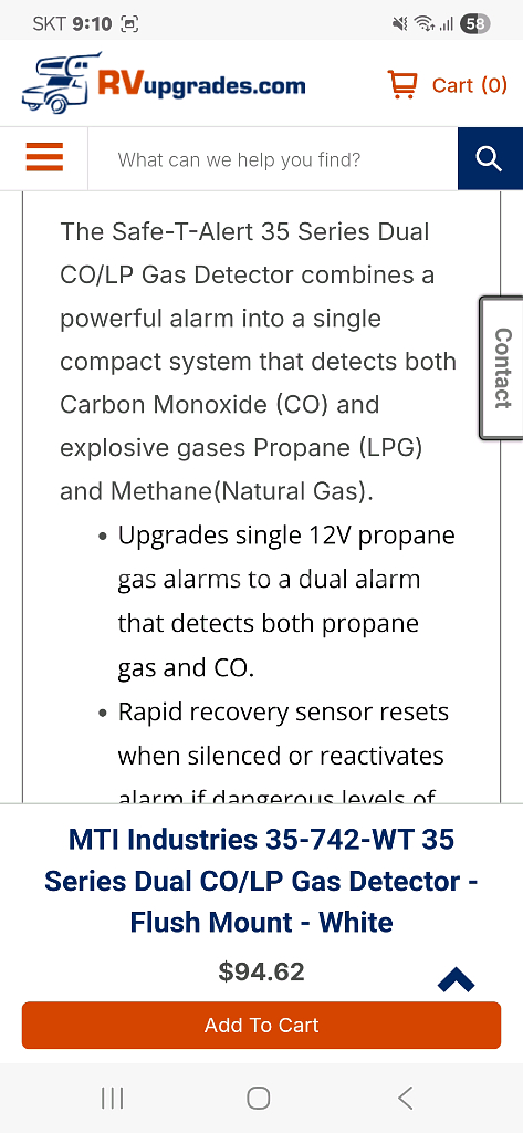 캠핑카 일산화탄소 프로판가스 감지기--6