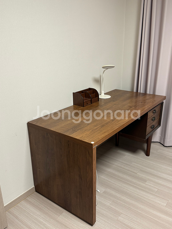 리바트1500 원목 책상 & 서랍장--2