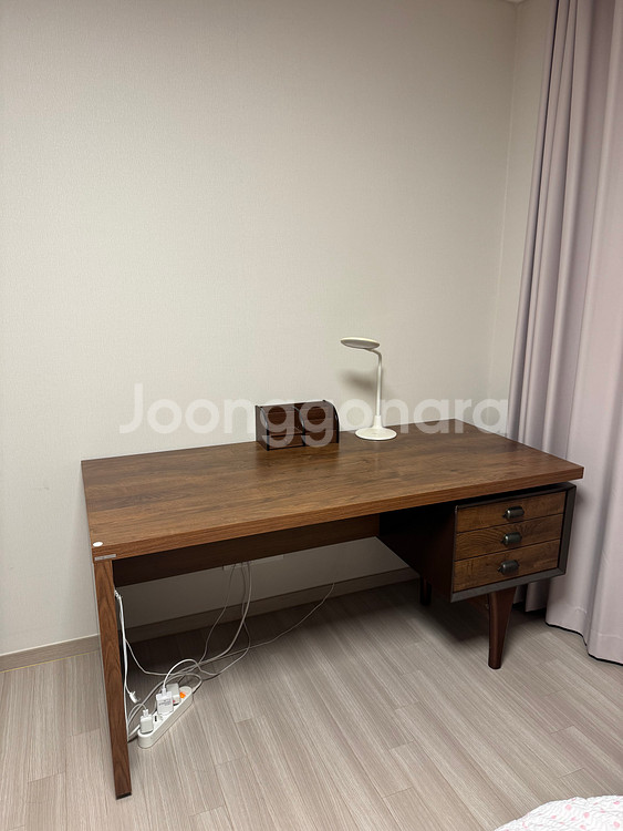 리바트1500 원목 책상 & 서랍장--0