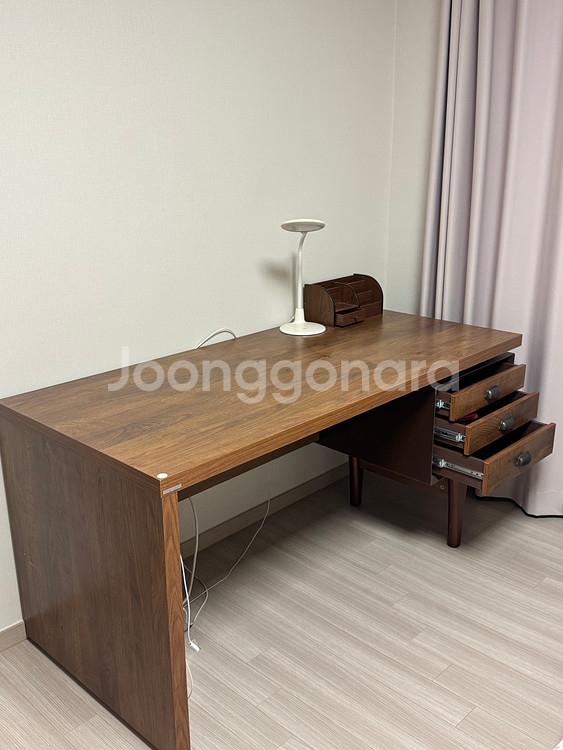 리바트1500 원목 책상 & 서랍장--6