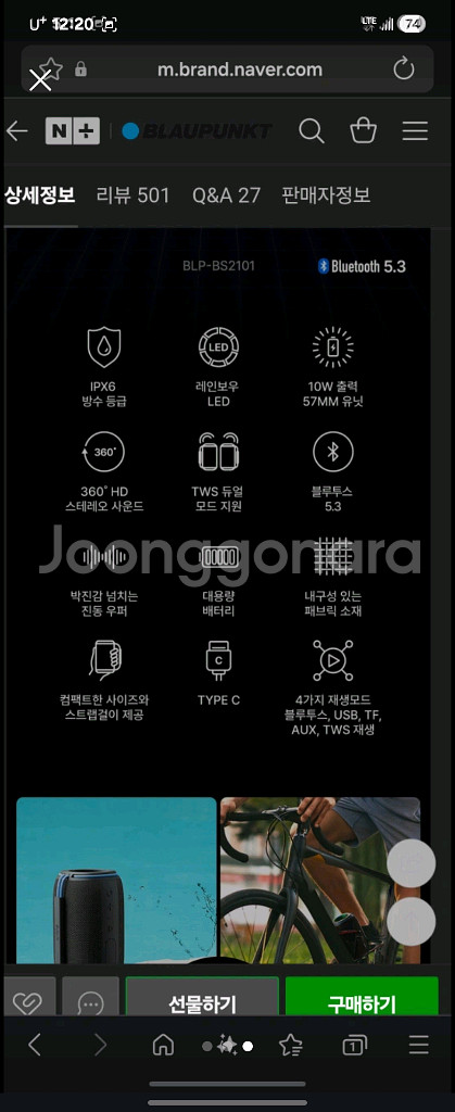 독일 블라우퐁트 방수 블루투스 스피커--2