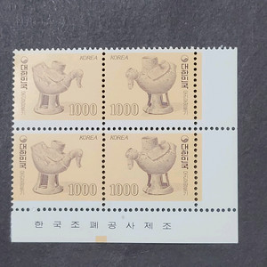1983년 보통우표 오리모양토기 2종 명판
