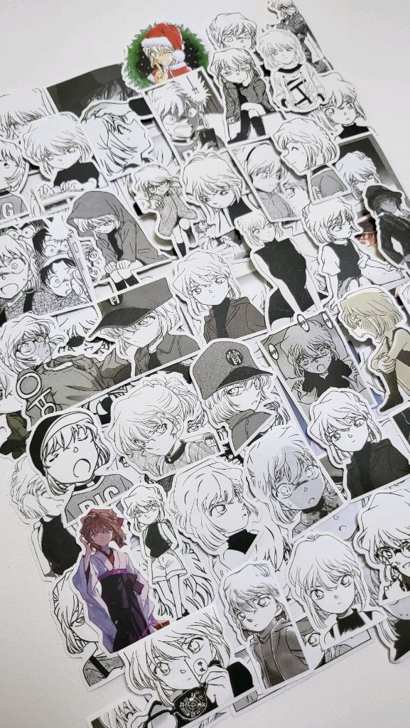 하이바라 아이 스티커 명탐정코난 애니인컷 홍장미 시호--2