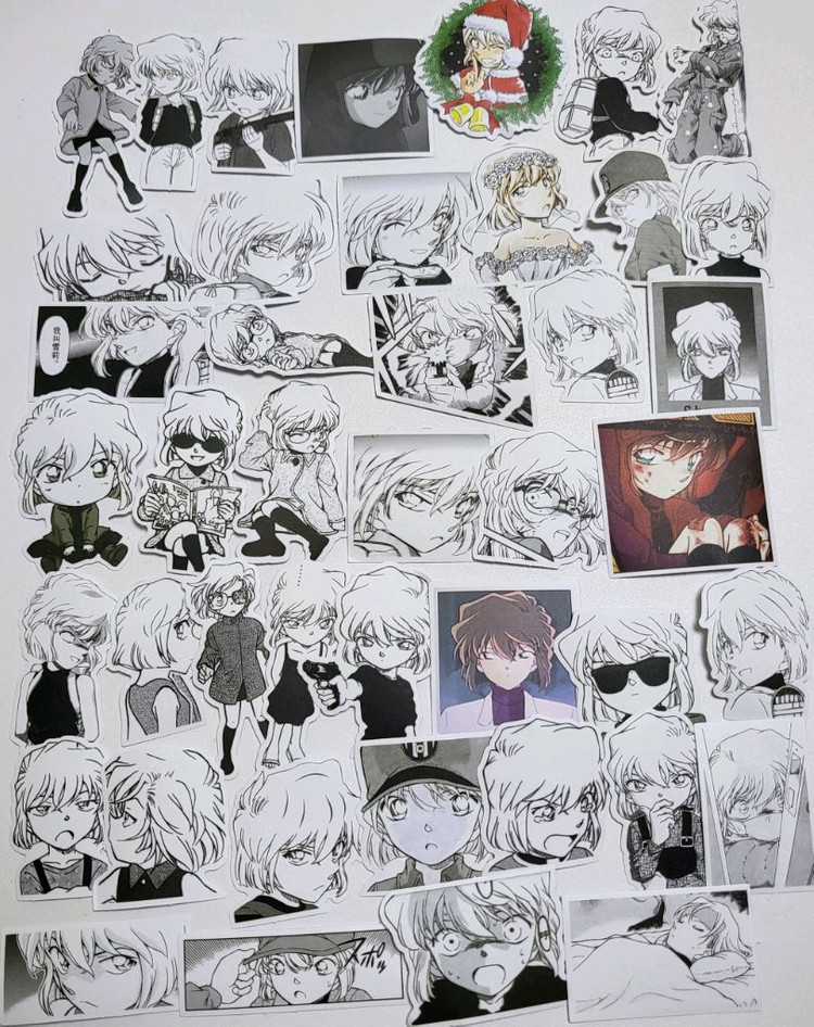 하이바라 아이 스티커 명탐정코난 애니인컷 홍장미 시호--1