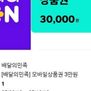 배달의민족3만원권