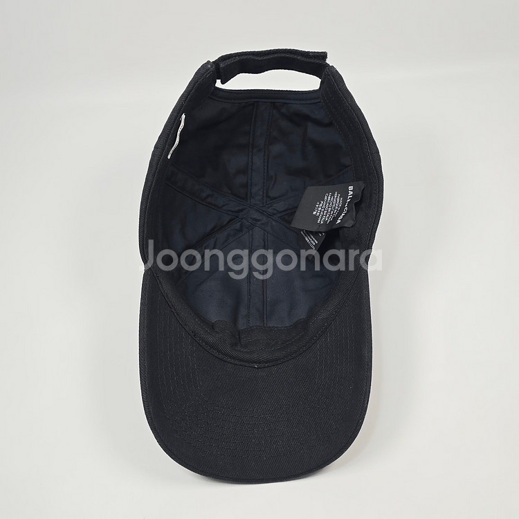 발렌시아가 프론트 크루 로고 블랙 베이스볼 캡 ( L--6