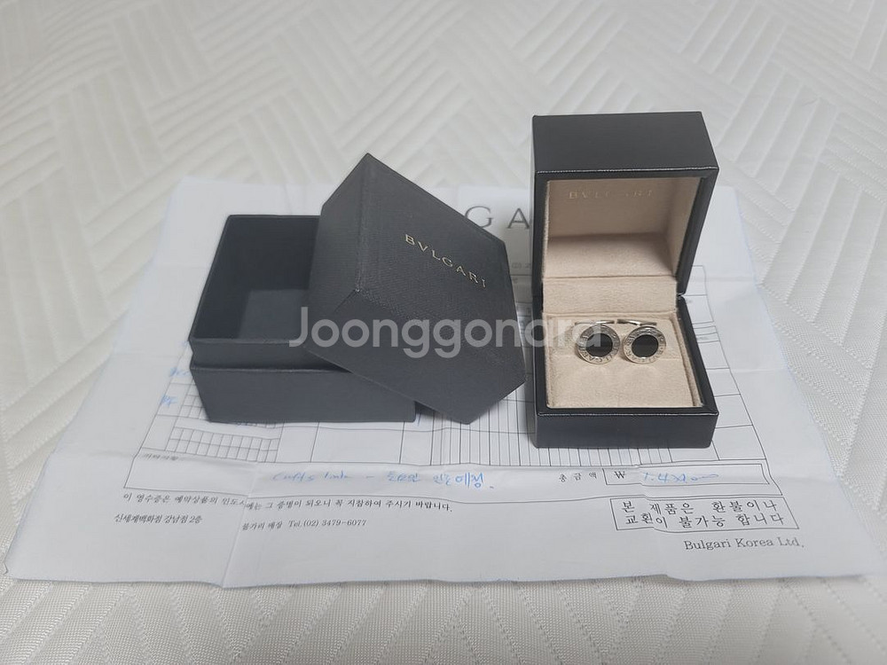 [무료배송][BVLGARI] 불가리 오닉스 커프스 버튼--0