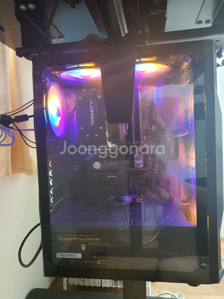 모션데스크+모니터+pc+모니터 암+의자+조명(일괄)--4