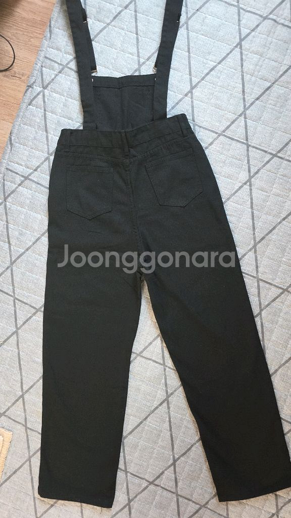 하이웨스트 슬림핏 날씬해 보이는 루즈핏 데님 멜빵 팬츠--2