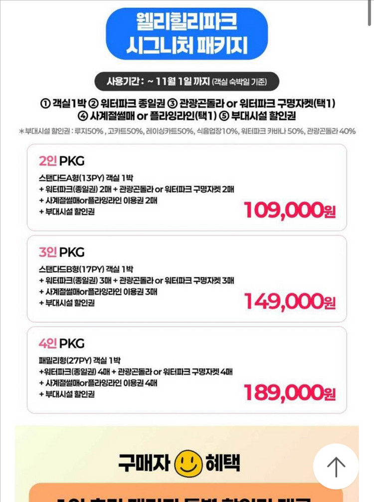 웰리힐리 3인 패키지 판매합니다(현대홈쇼핑)--1
