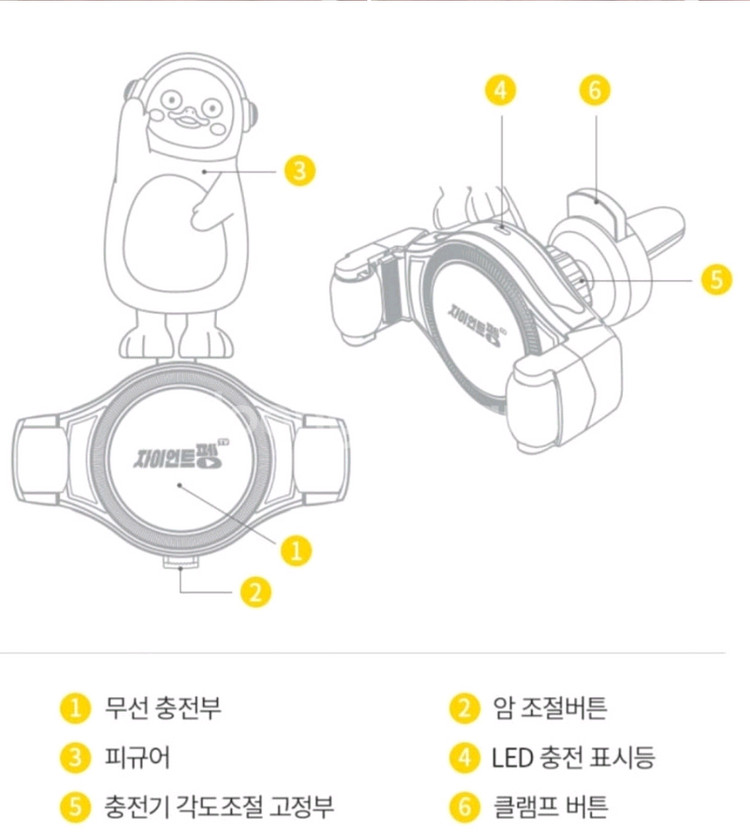 펭수 차량용 고속충전 거치대 새상품--6