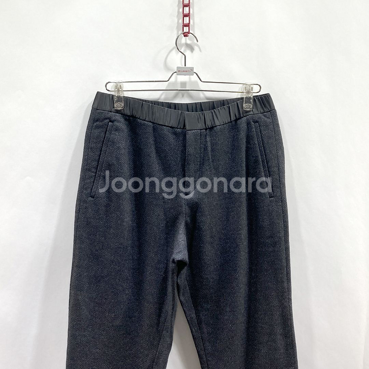 지오지아 남성모직팬츠 미사용 밴딩 블랙 33 영구제--1