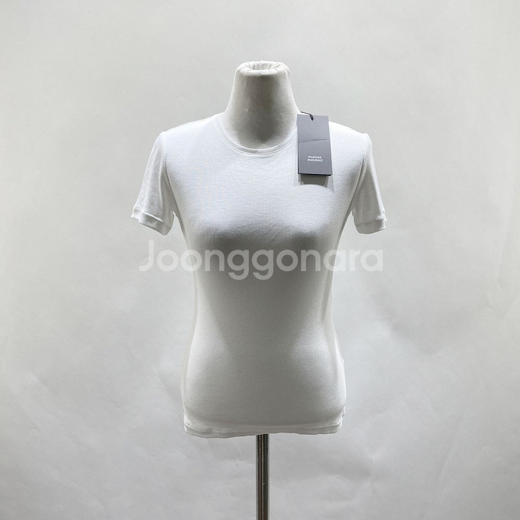 무신사스탠다드 새상품 우먼 리브드 반팔 XS 영구제--0