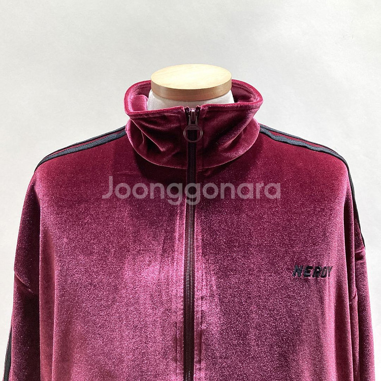 널디 2021 남성 벨벳 트랙탑 져지 버건디 95--1