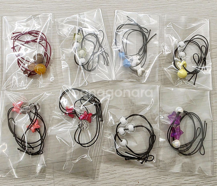 비즈 머리끈 양갈래머리끈 10봉 일괄--2