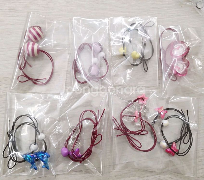 비즈 머리끈 양갈래머리끈 10봉 일괄--3