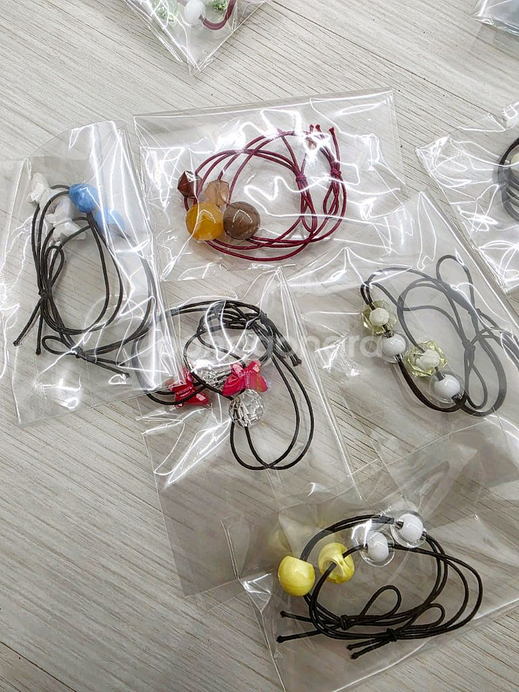 비즈 머리끈 양갈래머리끈 10봉 일괄--6