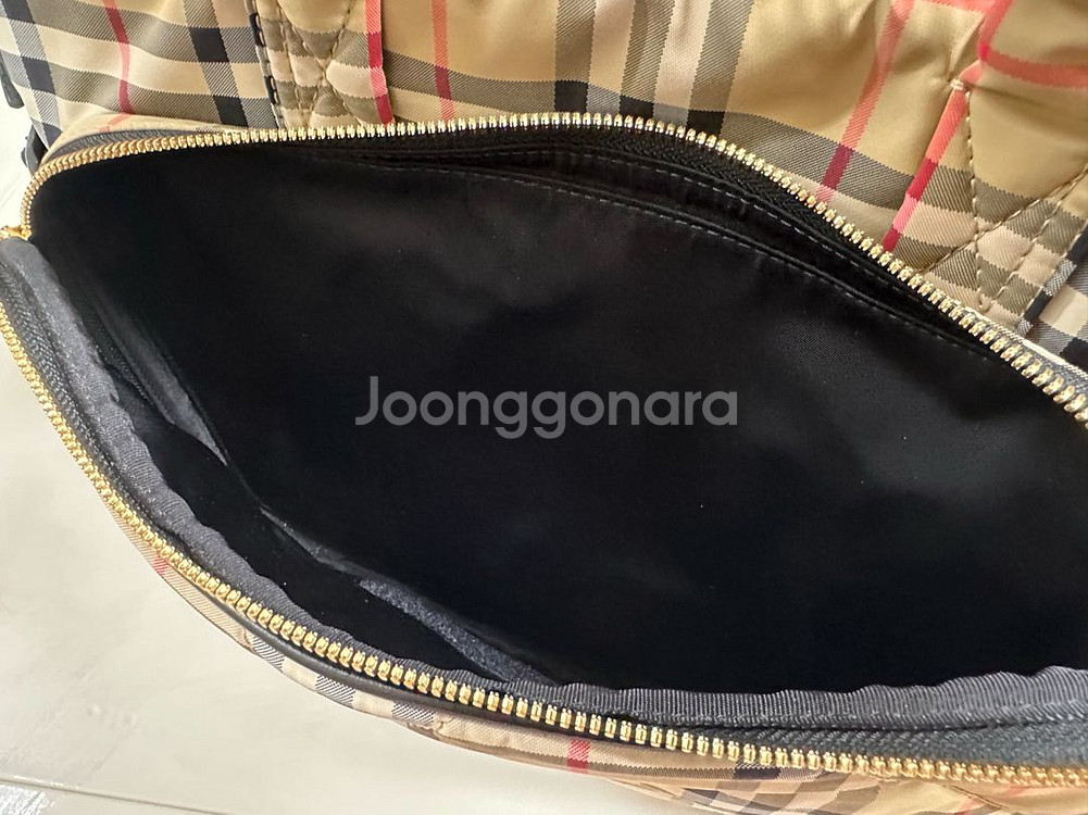 버버리 체크 퀼팅 베이비 체인징 매트 백 기저귀 가방--4