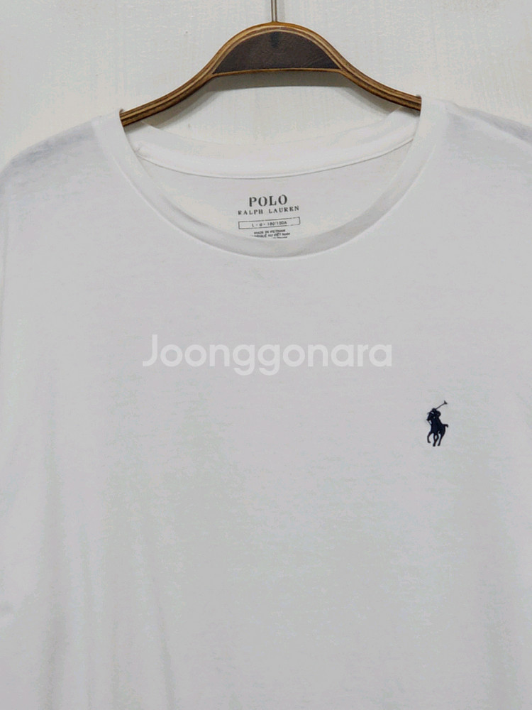 (L) 랄프로렌 폴로 반팔티 화이트 로고 면티셔츠--1