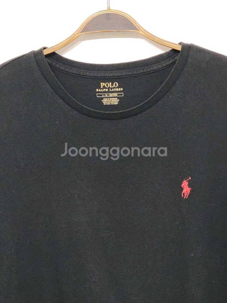 (XL) 랄프로렌 폴로 반팔티 블랙 로고 면티셔츠--1