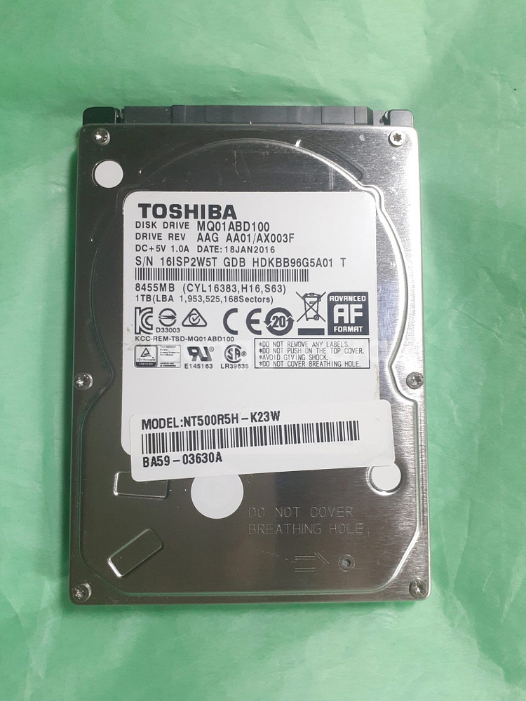 노트북하드 도시바 HDD 1TB 2.5인치 특A급--0