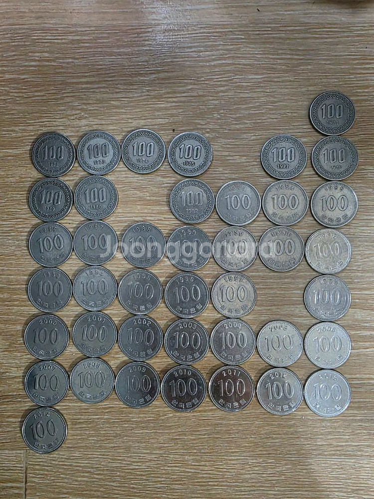 100원 동전 모음 (1970~2015)--0