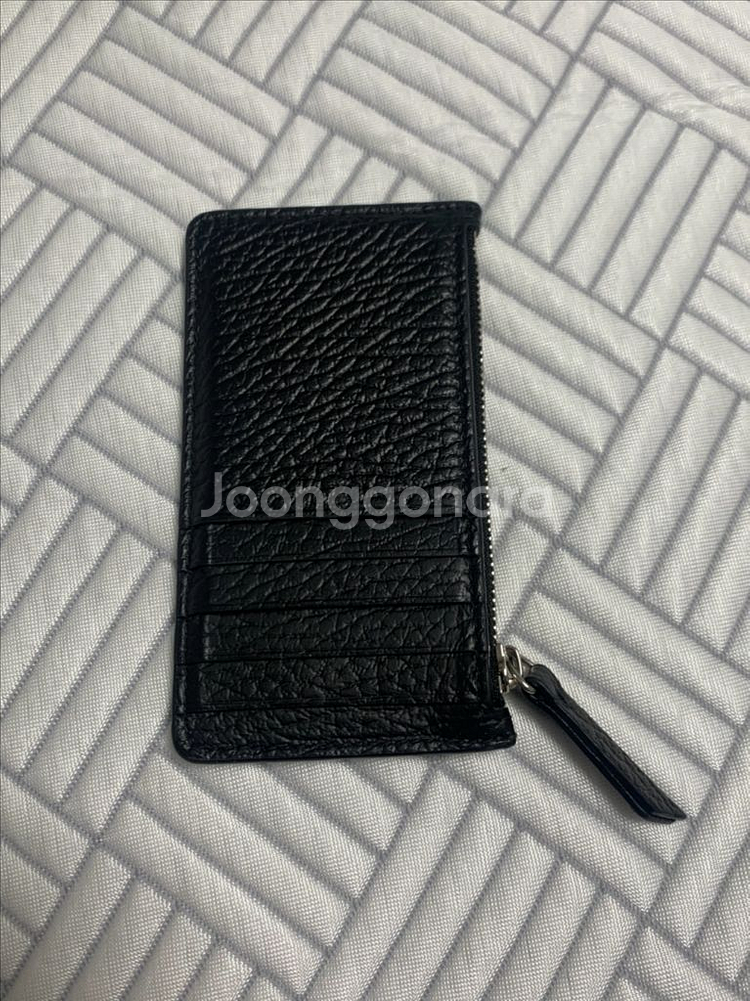 메종 마르지엘라 스티치 레더 카드 지갑 블랙--1