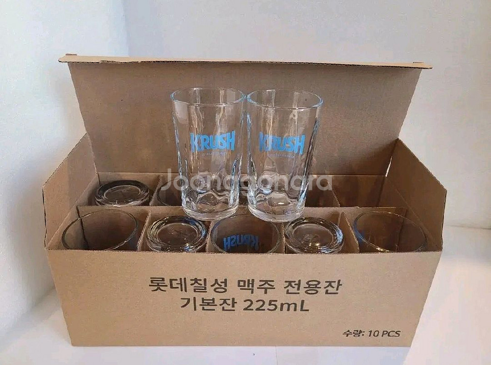 롯데칠성 신제품 크러시 전용 맥주잔 10개입 1박스--1