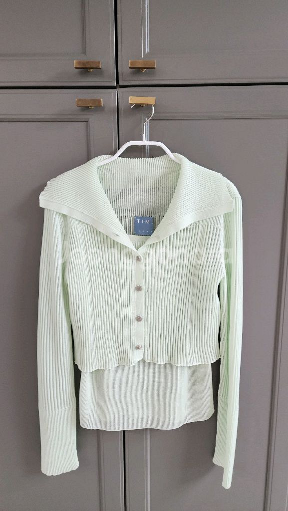 TIME크롭가디건 나시세트95--5