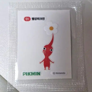 01 빨강 피크민 띠부씰 미개봉