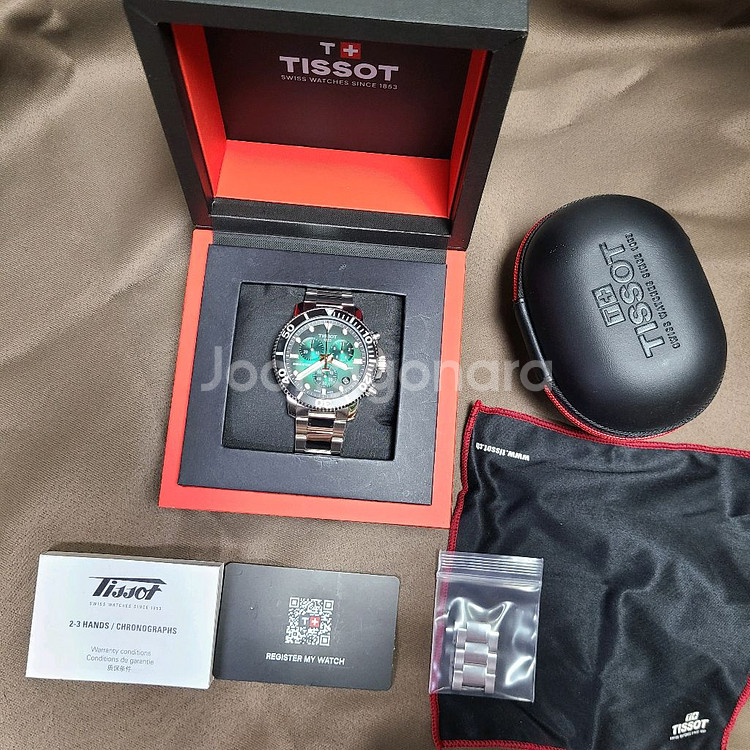 티쏘 씨스타1000 딥그린 크로노그래프 메탈시계--2