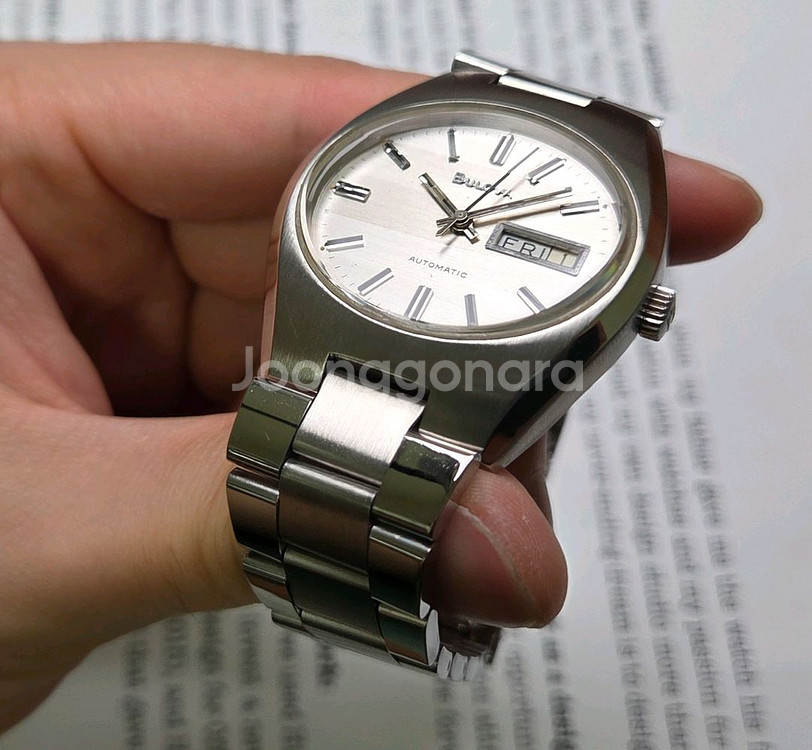 빈티지 부로바 UFO 데이데이트 실버판 점보 각유리 통--5