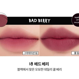(새상품)롬앤X이나피스퀘어 블러퍼지틴트 18 배드베리