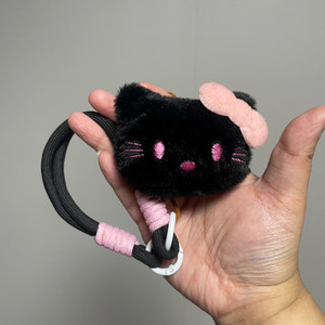 블랙 키티 스트랩 키링