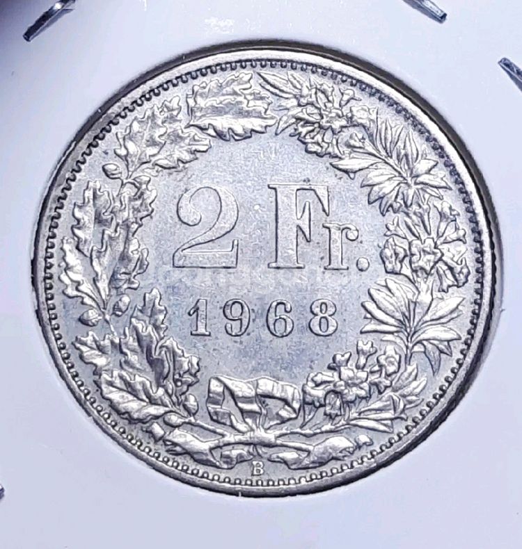 스위스 1968년 2프랑.외국주화 주화 화폐 동전--1