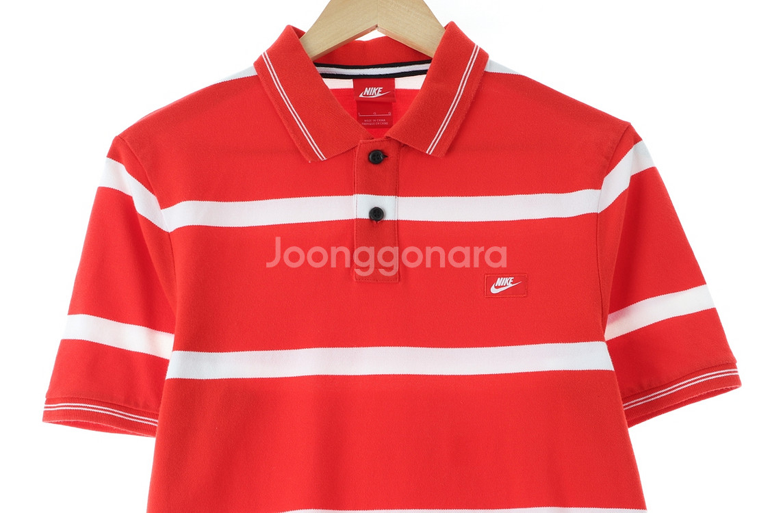 (L) 나이키 반팔 카라 티셔츠 테크팩 스트라이프--1