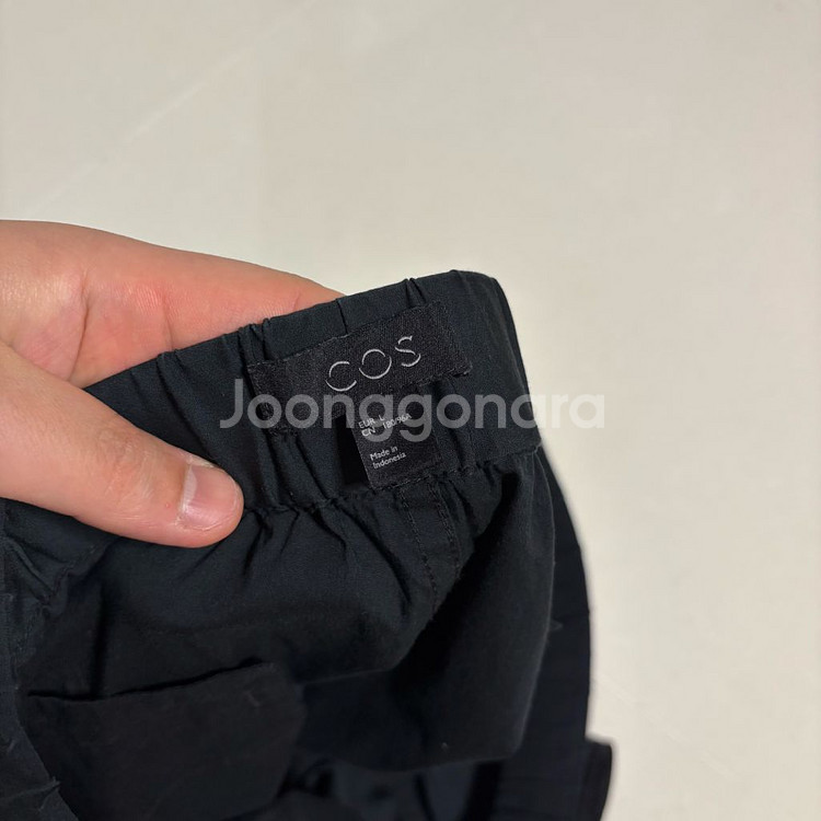 정품 코스 COS 블랙 코튼 조거팬츠 밴딩 바지--5