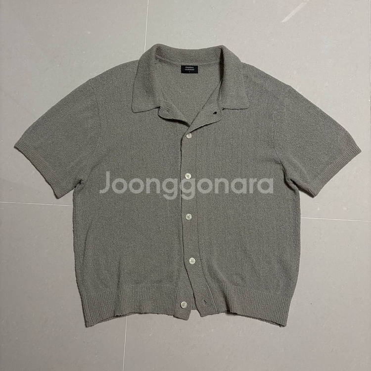 정품 무신사스탠다드 부클 카라 반팔 니트 가디건--3
