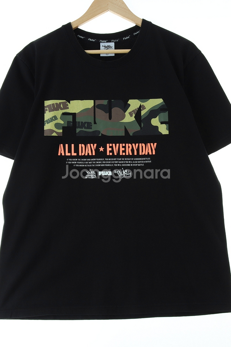 (L-XL) 브랜드빈티지 반팔 티셔츠 카모 블랙--0