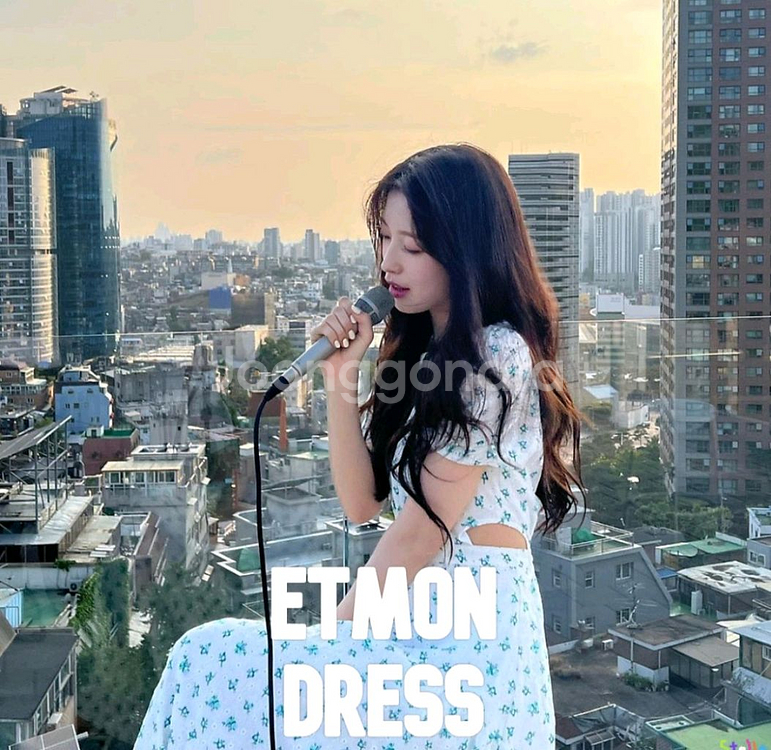 에트몽 etmon cut out puff 원피스 프리--2
