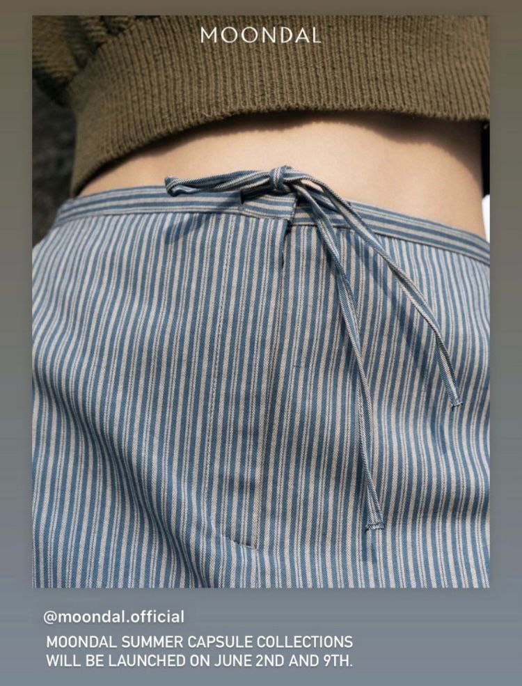 moondal 문달 스트링 스커트 빈티지블루--4