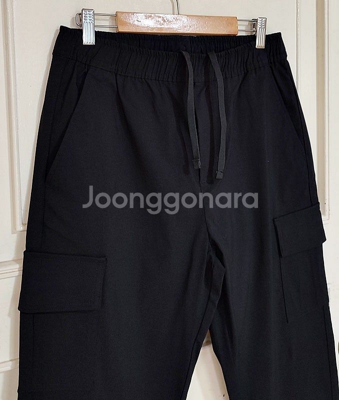새옷 카고팬츠34 블랙 스판바지 여름바지 테이퍼드 남성--0