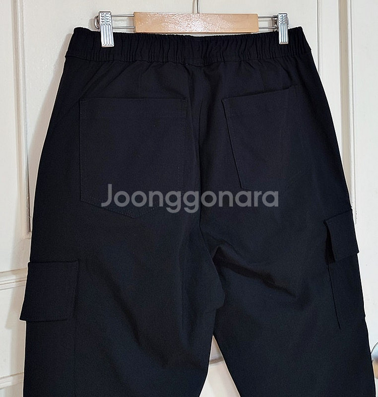 새옷 카고팬츠34 블랙 스판바지 여름바지 테이퍼드 남성--1