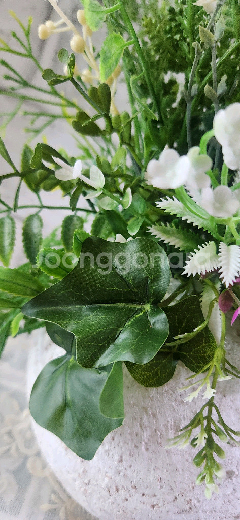 새상품)원형 도자기 화병 화초조화 인테리어소품--3