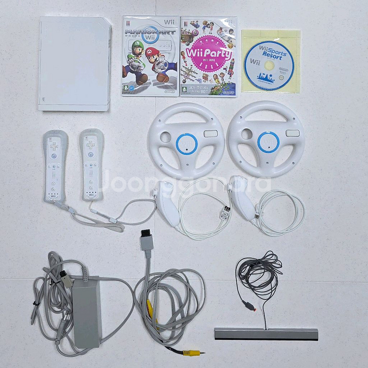 일괄) 닌텐도 Wii 위 세트, 게임 씨디 리모컨 핸들--0