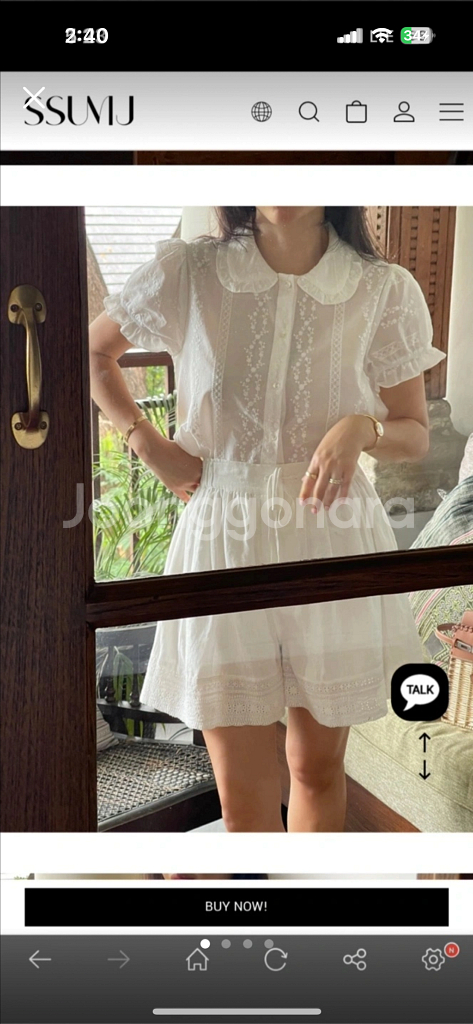 썸제이 블라우스 팬츠 셋업 화이트--0