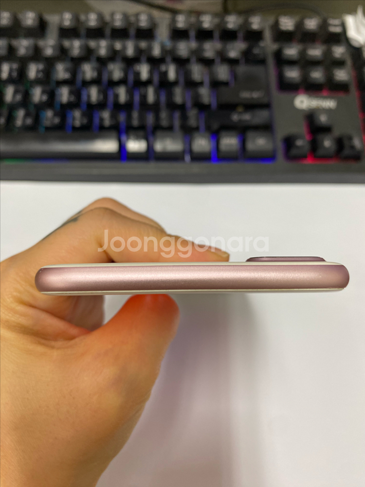 아이폰7플러스 로즈골드 A급 128GB 배터리100--3